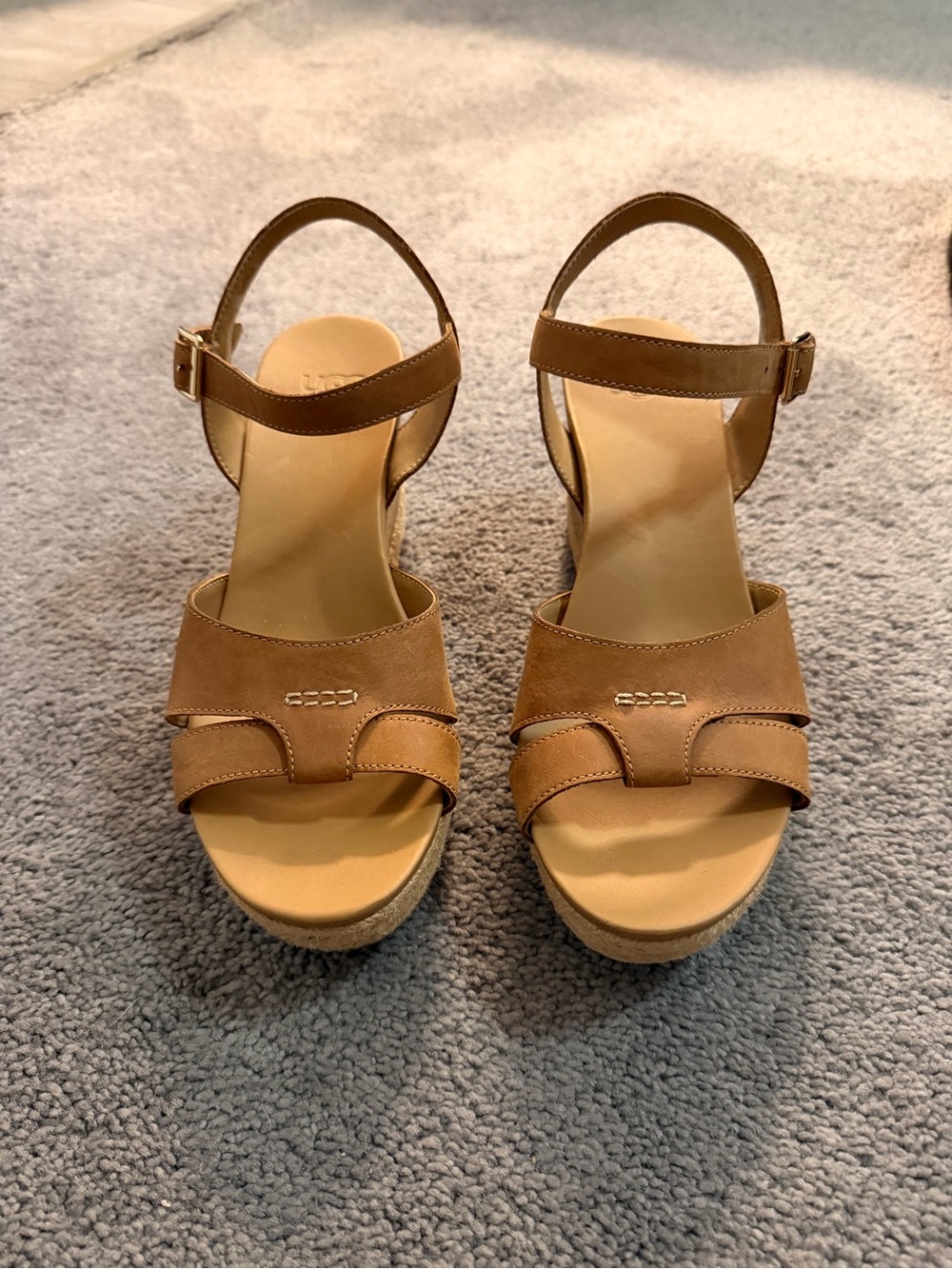 UGG Cork Espadrille Wedge Sandal in Black
